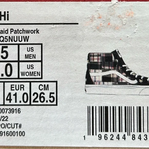Vans Sk8 Hi Floral Plaid Patchwork Shoes - Picture 10 of 10
